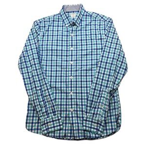 BONOBOS‎ Gingham Check Shirt Mens Small Blue Standard Fit Button Down